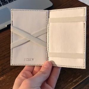 J. Crew black and white leather travel wallet